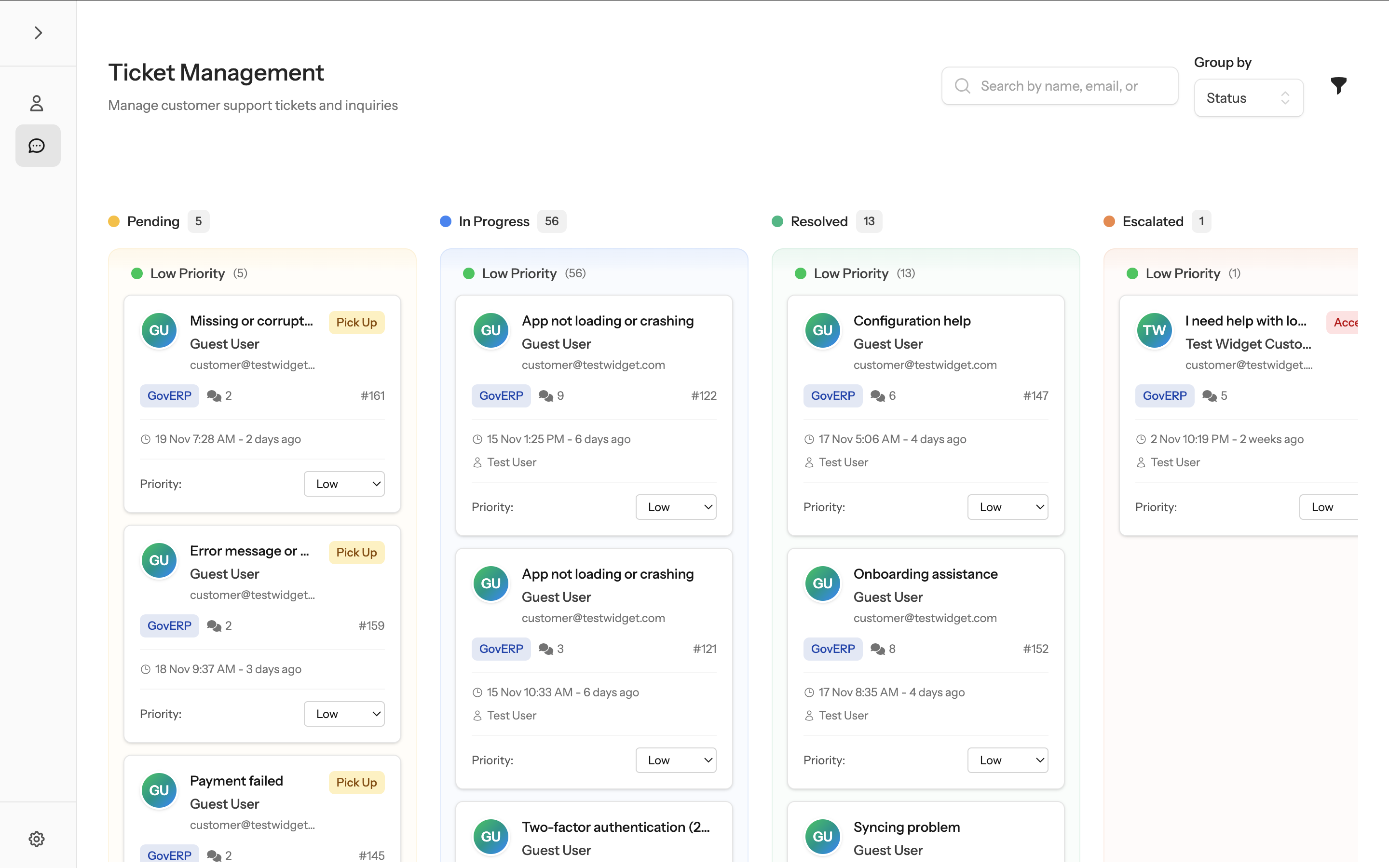 Agent Dashboard - Ticket Management