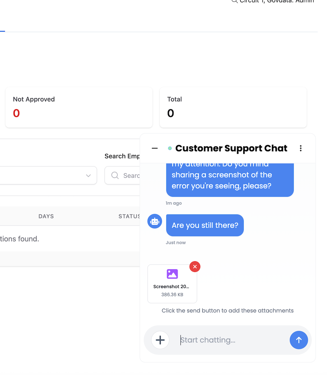 Customer Chat Widget